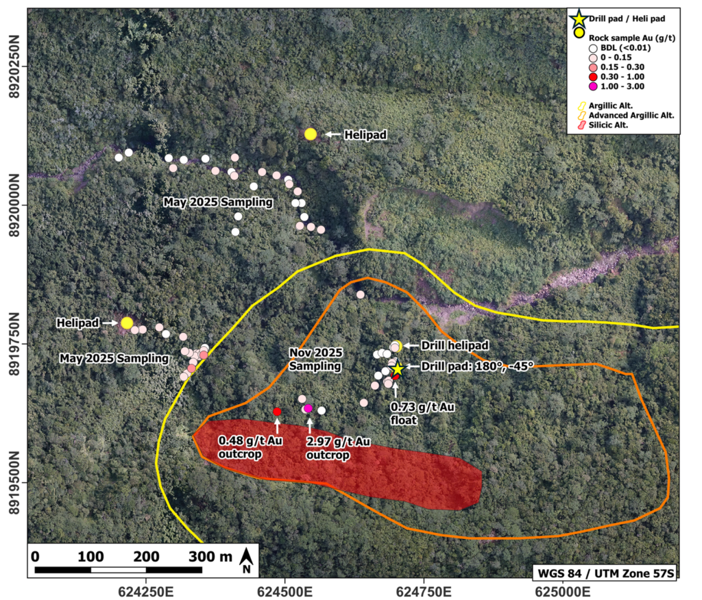 Location Of Inaugural Drillhole At Kuma Property
